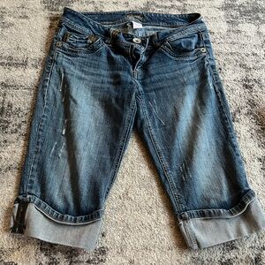 Candie's Rolled Cuff Blue Cropped Jeans